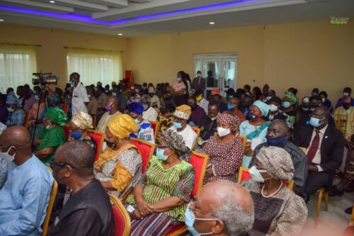 Cross-section of audience - front right is Prince John Olobayo, Chief launcher