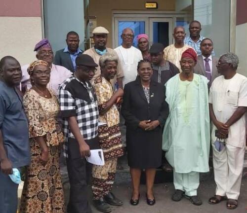 From left Dr. E. Adigbole - Prof O. Oloruntoba-Oju - Prof Deji Omole - Dr Sola Olorunyomi - Dr MV Adegbija - Prof. O. Olorode - Prof. J.A. Akinyanju - From left back -